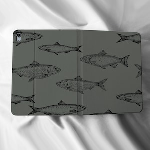 Fisch Kunst iPad Flip Personalisierte benutzerdefinierte Name Apple Bleistifthalter Fall für iPad Air 3 4 Pro 9,7 "10,5 "11"iPad 8 iPad Fall