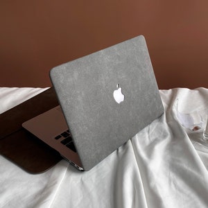 Étui de protection rigide gris ciment New Pro Mac avec nom personnalisé pour Macbook Air 11/13 Pro13/15/16 2008-2020 12 pouces