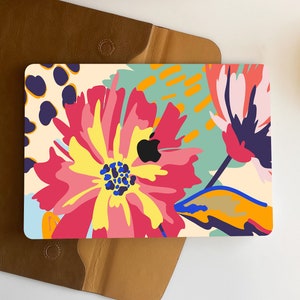 Boho Flowers Graffiti Macbook Case Personalized Case For Macbook Pro 13/14/15/16 Case, Macbook Air 13 Case, laptop Case