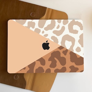 Leopard Print Color Block New Pro Mac Hard Protective Case Personalized Name For Macbook Air 11/13 Pro13/14/15/16 2008-2022 Laptop