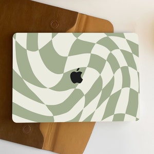 Green Beige Check Macbook Case Personalized Case For Macbook Pro 13/14/15/16 Case, Macbook Air 13 Case, laptop Case