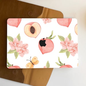 Peach Flora Macbook Case Personalized Case For Macbook Pro 13/14/15/16 Case, Macbook Air 13 Case, laptop Case