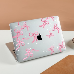 Delicate Bow Transparent Crystal Clear Hard Case Cover For Macbook Pro 13/14/15/16 Case, Macbook Air 13 Case, laptop Case, A3113