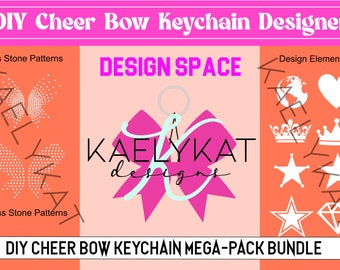 DIY Cheer Bow Key Chain Rhinestone Template MEGAPACK DOWNLOAD