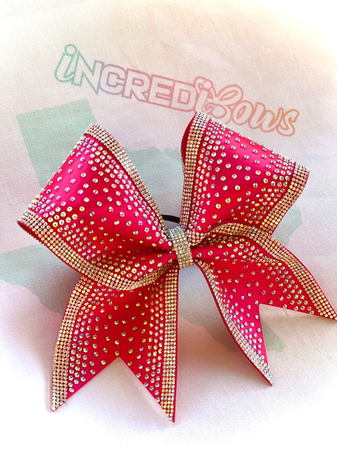 Pink Rhinestone Bow Hot Pink Rhinestone Cheer Bow - Etsy