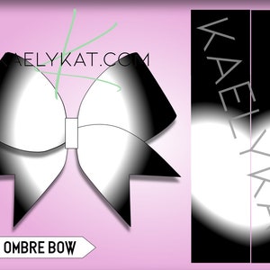 Ombre Gradient Cheer Bow PNG file download for sublimation