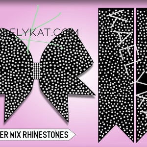 Rhinestone Template for  Cheer Bows Silhouette file download all over bling