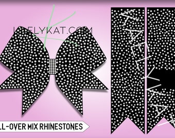 Rhinestone Template for  Cheer Bows Silhouette file download all over bling