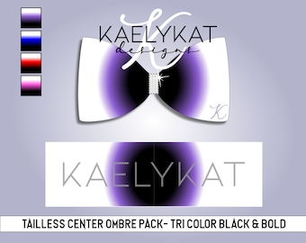 Ombre Gradient Tailless Cheer Bow PNG file download for sublimation