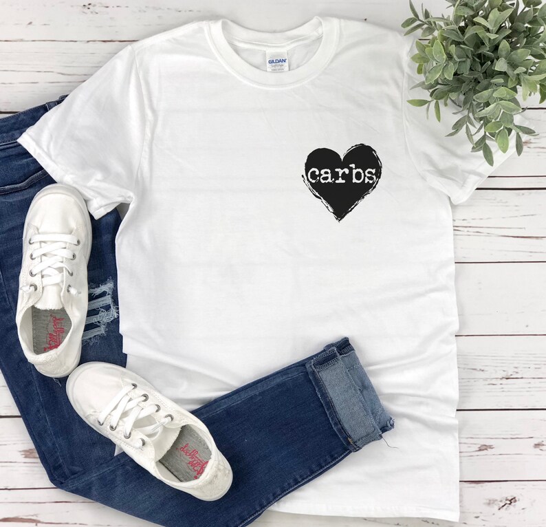 Christmas Present Brunch Squad Tee Carbs Heart Pocket Shirts Free Shipping Funny Workout T-Shirt Food Lover Gift I Love Carbs Shirt
