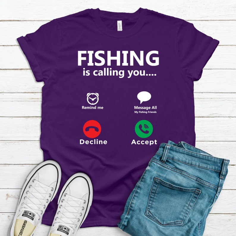 Gift for Fisherman Funny Fishing T-Shirt Free Shipping Fishing Gift Fishing Is Calling You Shirt Men/'s Fishing Tee Father/'s Day Gift