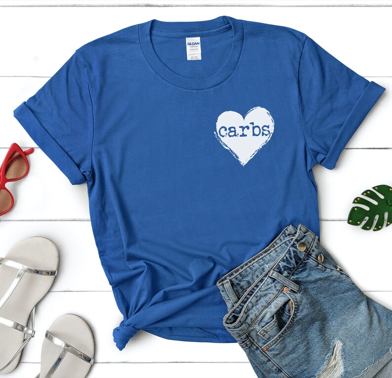 Christmas Present Brunch Squad Tee Carbs Heart Pocket Shirts Free Shipping Funny Workout T-Shirt Food Lover Gift I Love Carbs Shirt