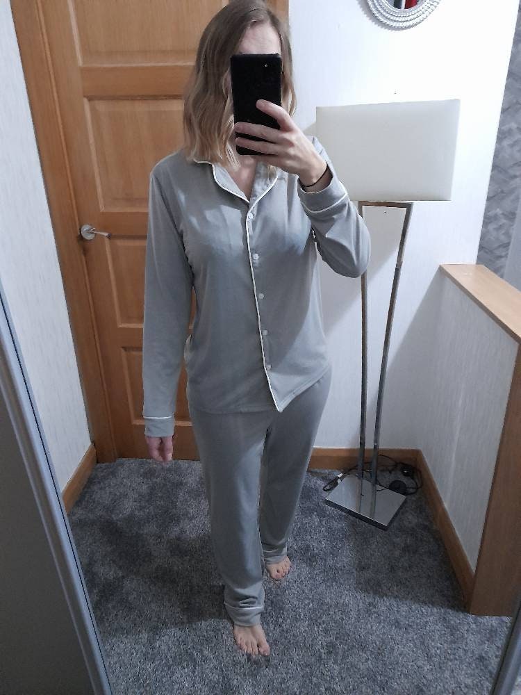 Grey Pajama Set Etsy UK