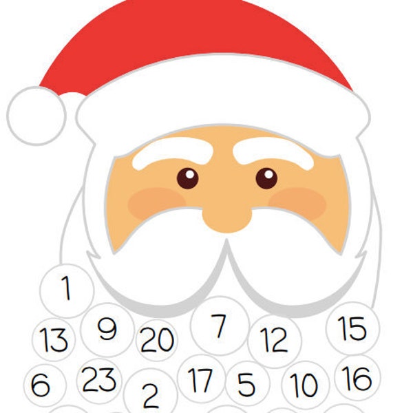 Santa Beard Advent Printable