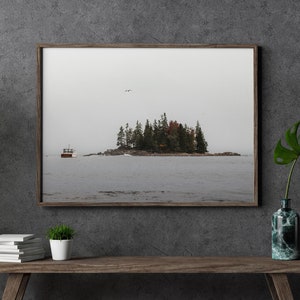 A Stormy Boat and Island in Bar Harbor 13x19 Print - Acadia National Park - Bar Harbor, Maine - Large 13x19 Photo Print