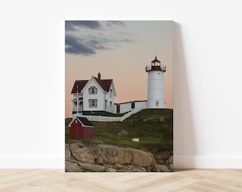 Nubble Lighthouse Photo Print: York Maine Coastal Art (13x19)