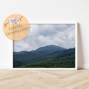 Mountain Photo, Cloudy Landscape, Photography, Nature, Printable Wall Art, Digital Art Print, Downloadable Print, Mountain Range