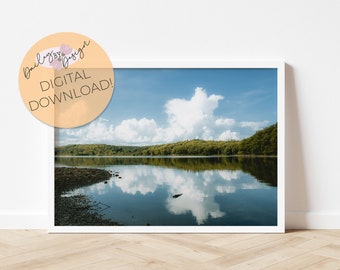 Summer Lake Print | Upstate New York | Reflection in Water | Nature Photography | Printable Wall Art | Digital Art Print | Downloadable Art