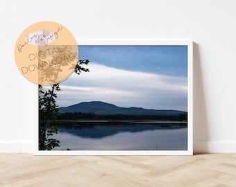Lake Sunset | Maine Mountain Sunset | Maine Prints | Sunset Wall Art | Printable Wall Art | Landscape, Wall Art | Downloadable Prints