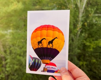 Giraffe Hot-Air Balloon Postcard