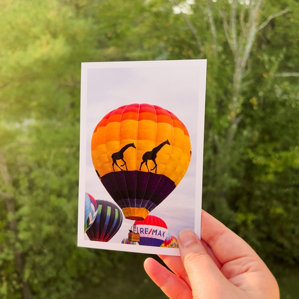 Giraffe Hot-Air Balloon Postcard