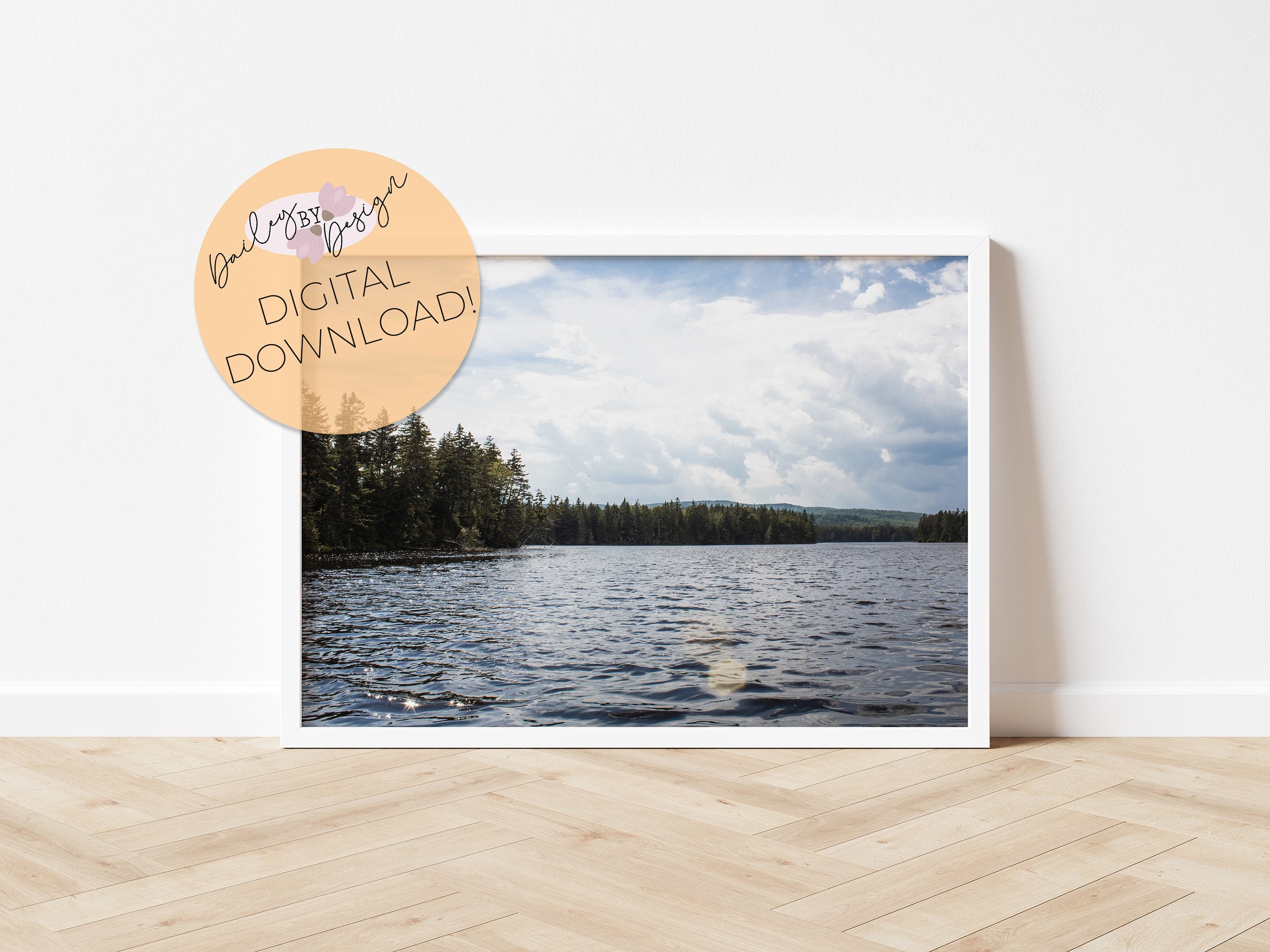 Evergreen Lake, Maine Lake Print, Maine Landscape Wall Art, Downloadable Prints, Printable Wall Art, Landscape Wall Art, Maine Art Prints