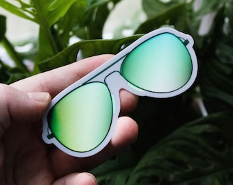 Aviator Sunglasses Holographic Sticker