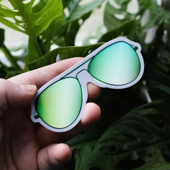 Aviator Sunglasses Holographic Sticker - Etsy