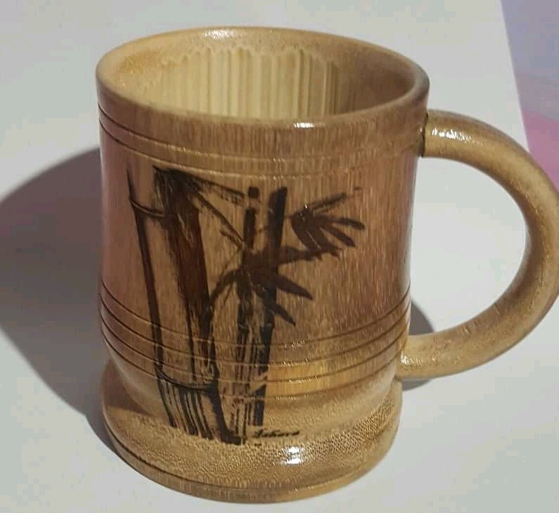 Bamboo mug Bamboo fully natural mug one to one free Etsy