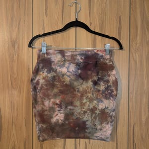Jupe Mini Stretch Tie Dye Bordeaux – Femme, Taille S, Coton/spandex