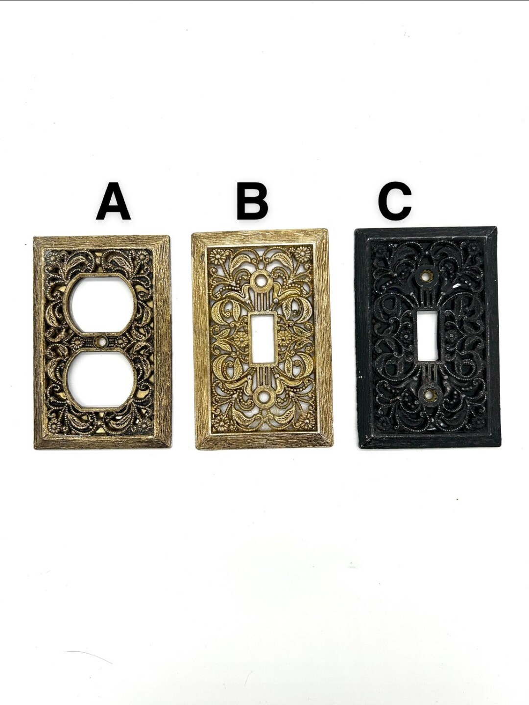 Vintage Switch and Outlet Covers Ornate Mid Century Art Deco Switch ...