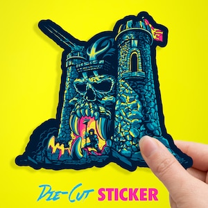 Castle Grayskull Skeletor He-man 80s Cartoon - Die cut vinyl sticker decal - MOTU Masters of the Universe - Laptop Skateboard Vehicle Wrap