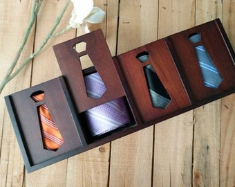 Étui à cravates en bois / Organiseur de cravates / Boîte de rangement - Cadeau parfait pour homme - Cadeau pour la fête des Mères