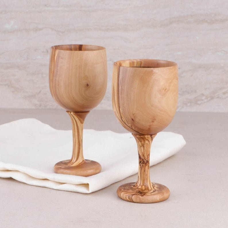 Wooden Wine Glasses Drinking Glass Set of 2 by Indicrafts Etsy