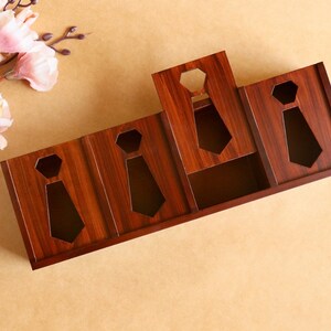 Wooden Tie Case / Tie Organiser / Storage Box Perfect Gift for Mens Mothers Day Gift image 3