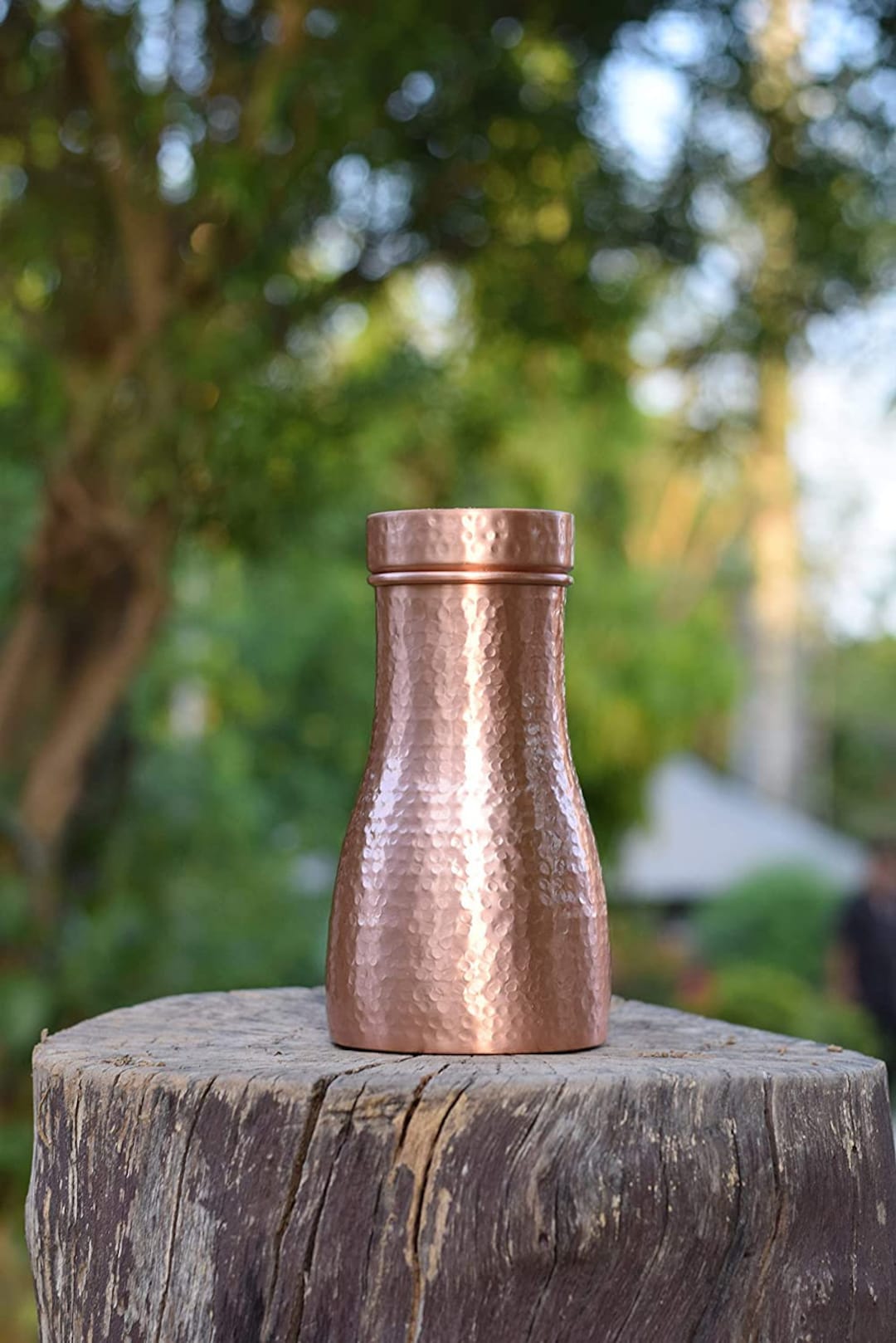 Handcrafted Pure Copper Jug/ Tumbler/bottle With a Lid, for Ayurveda