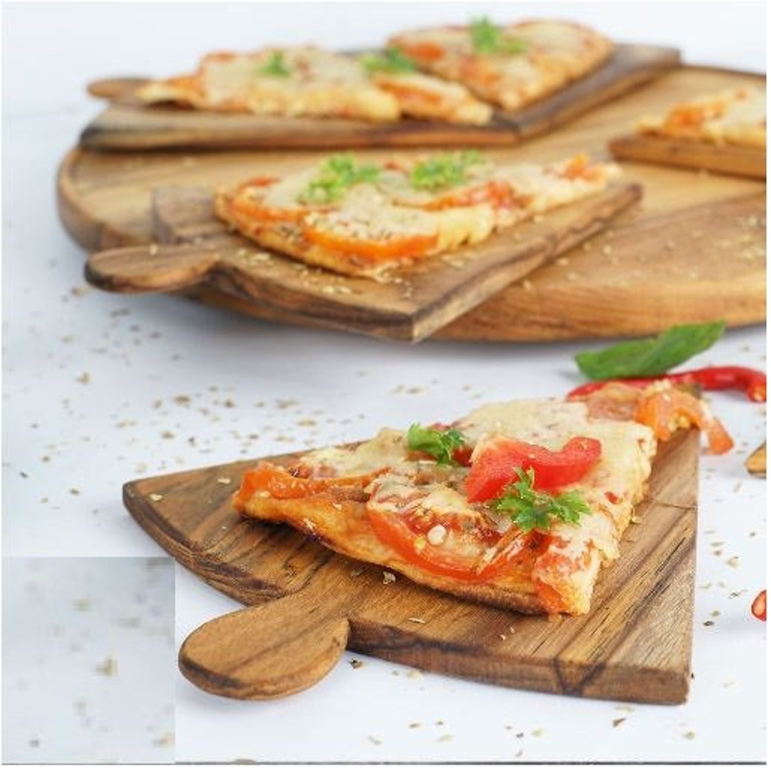 Wooden Pizza Slice Platter Pizza Serving Plate Pizza Board Etsy