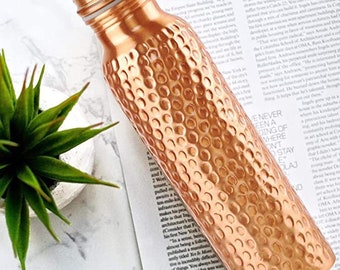 Handcrafted Copper Bottle with/without Glasses - Ayurveda Health Benefit Healing