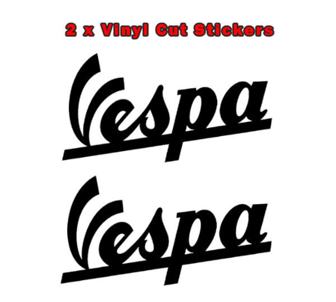 Vespa Scooter Motorcycle Vinyl Decal Sticker In Red Blue Etsy