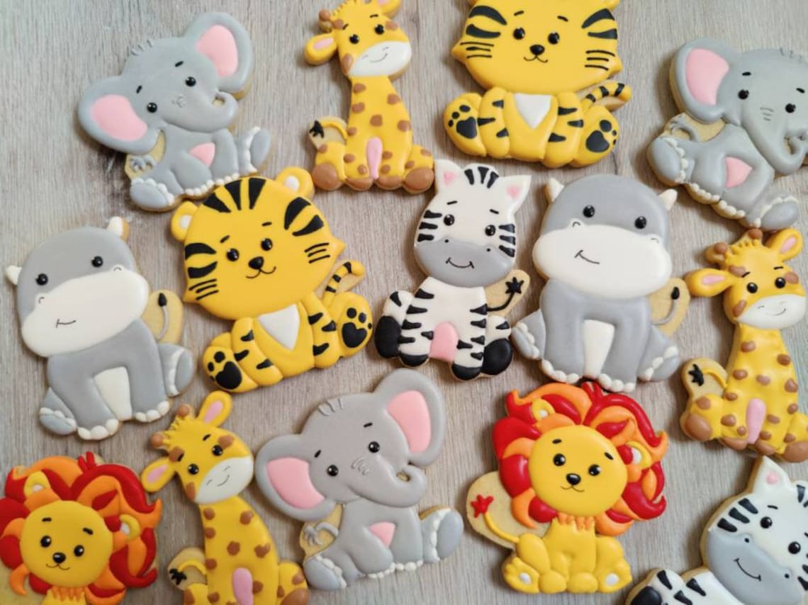 Safari Theme Cookies/ Animals Biscuits/iced Biscuits/zoo Etsy