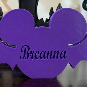 Personalized Decorative Mouse Ears Bat, Shelf Sitter, Tiered Tray, 3D Printed