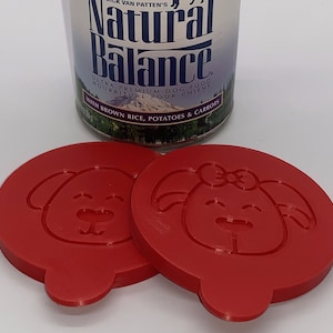 Dog Face Dog Food Lids, 3D Printed