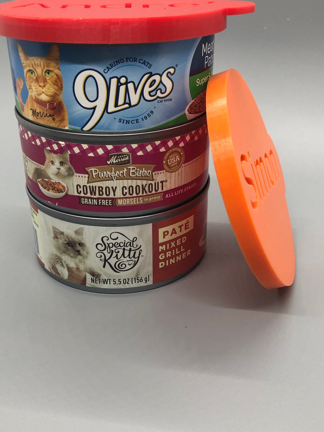 Personalized 5.5 Oz Cat Food Lids, Please See Brand in the Description