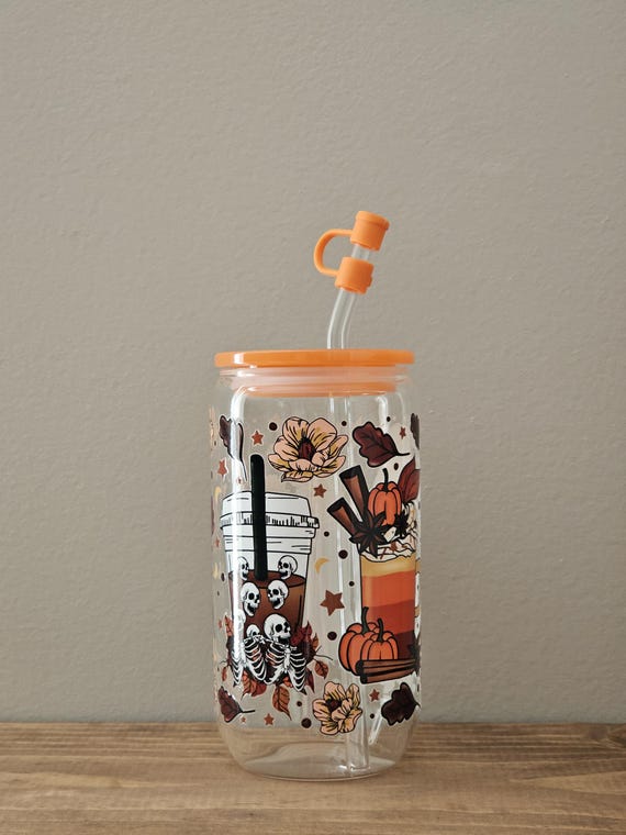 Ghost Cups – Tasse Effrayante En Toile D'araignée Avec Couvercles, Pailles, Café Glacé, Smoothie, Décoration D'Halloween Pour Femme, 473 Ml