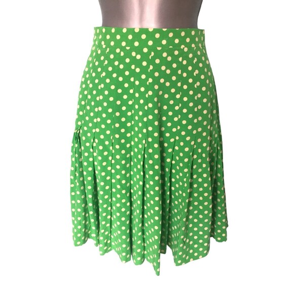 SORRELLE FONTANA Vintage 80s Skirt, Apple Green 1… - image 4