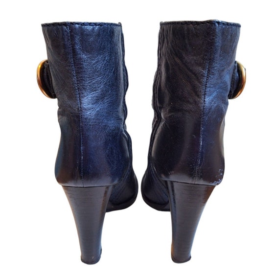 CHLOE Navy Blue Ankle Boots, Dark Blue Leather De… - image 6