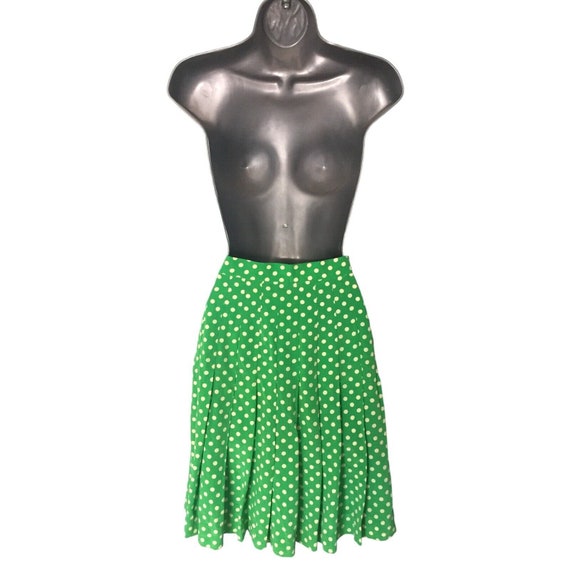 SORRELLE FONTANA Vintage 80s Skirt, Apple Green 1… - image 8