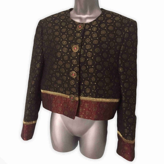 LOUIS FERAUD Set Vintage Jacket, Black Silk Blend… - image 2