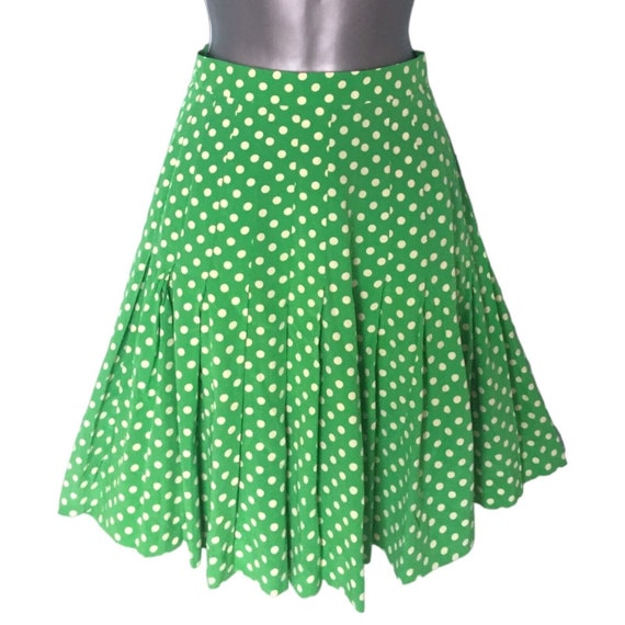 SORRELLE FONTANA Vintage 80s Skirt, Apple Green 1… - image 1