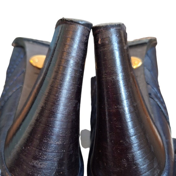 CHLOE Navy Blue Ankle Boots, Dark Blue Leather De… - image 8